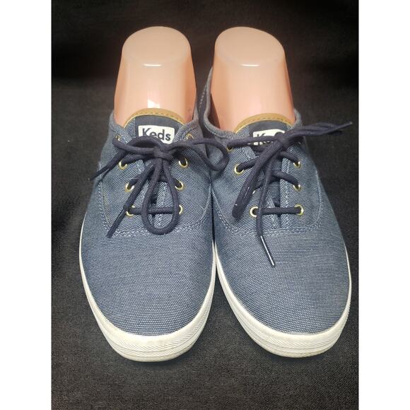 Keds Champion Ticking Blue Canvas Shoes | Womens Size 8.5 - Picture 2 of 9